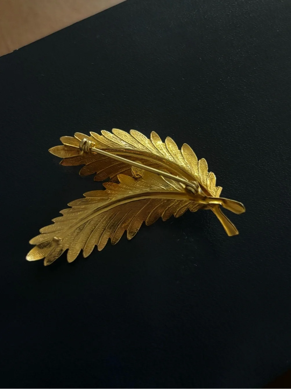 Gold Leaf Brooch with Pearl Accents - Women Jewelry